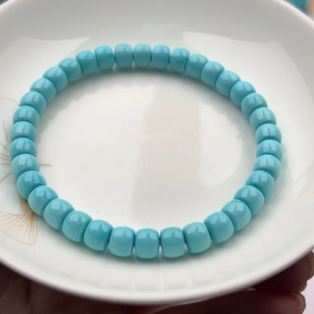 绿松石未镶嵌珠宝奇石卡6.7直切单圈