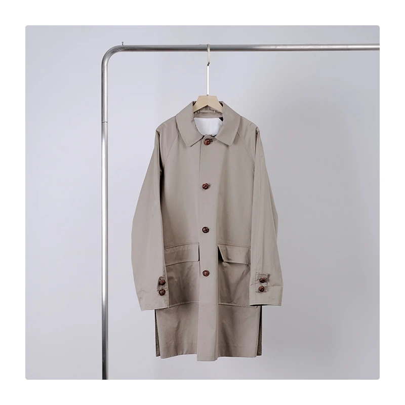 H版经典设计感立体扣风衣外套