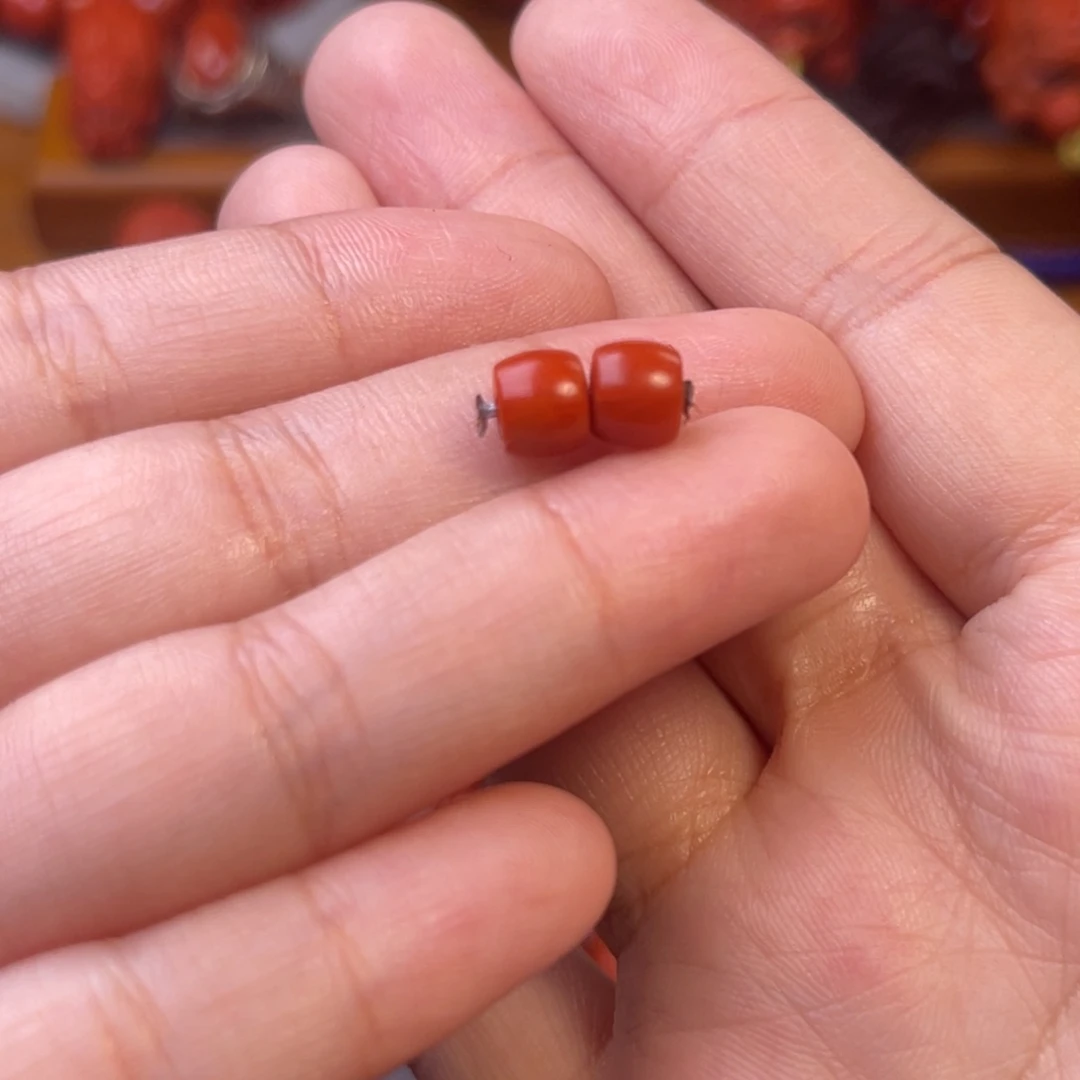 南红玛瑙天然保山磨砂款对珠6➕尺寸未镶嵌