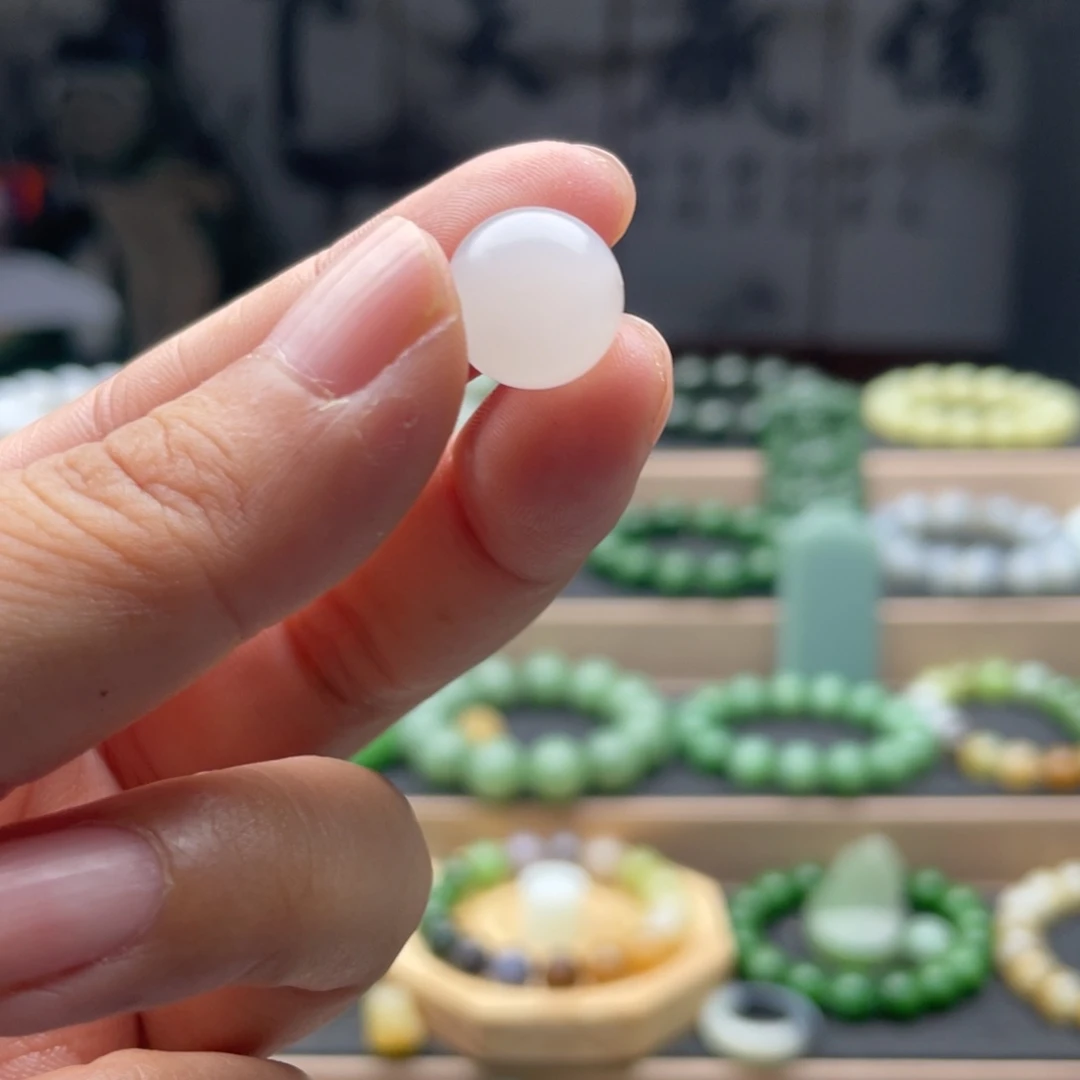 和田玉未镶嵌手链12冰白猫