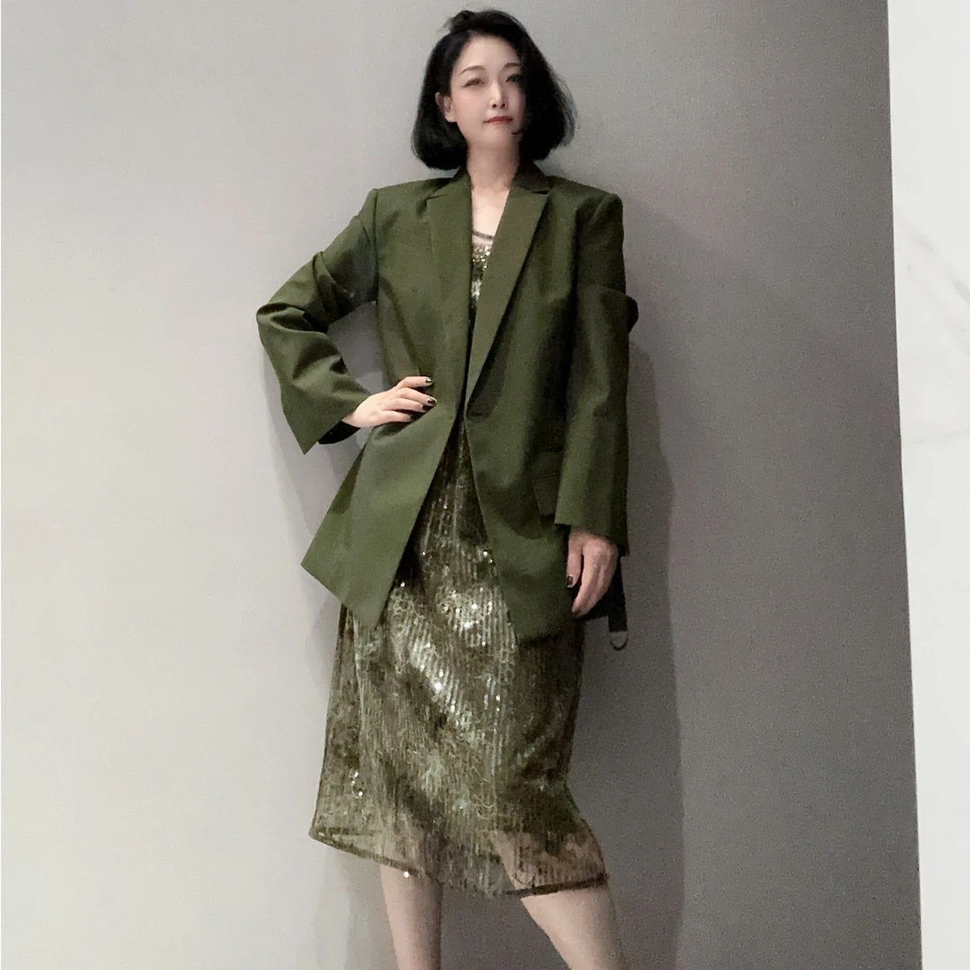 小众设计高定轻奢单扣西装外套MC9795
