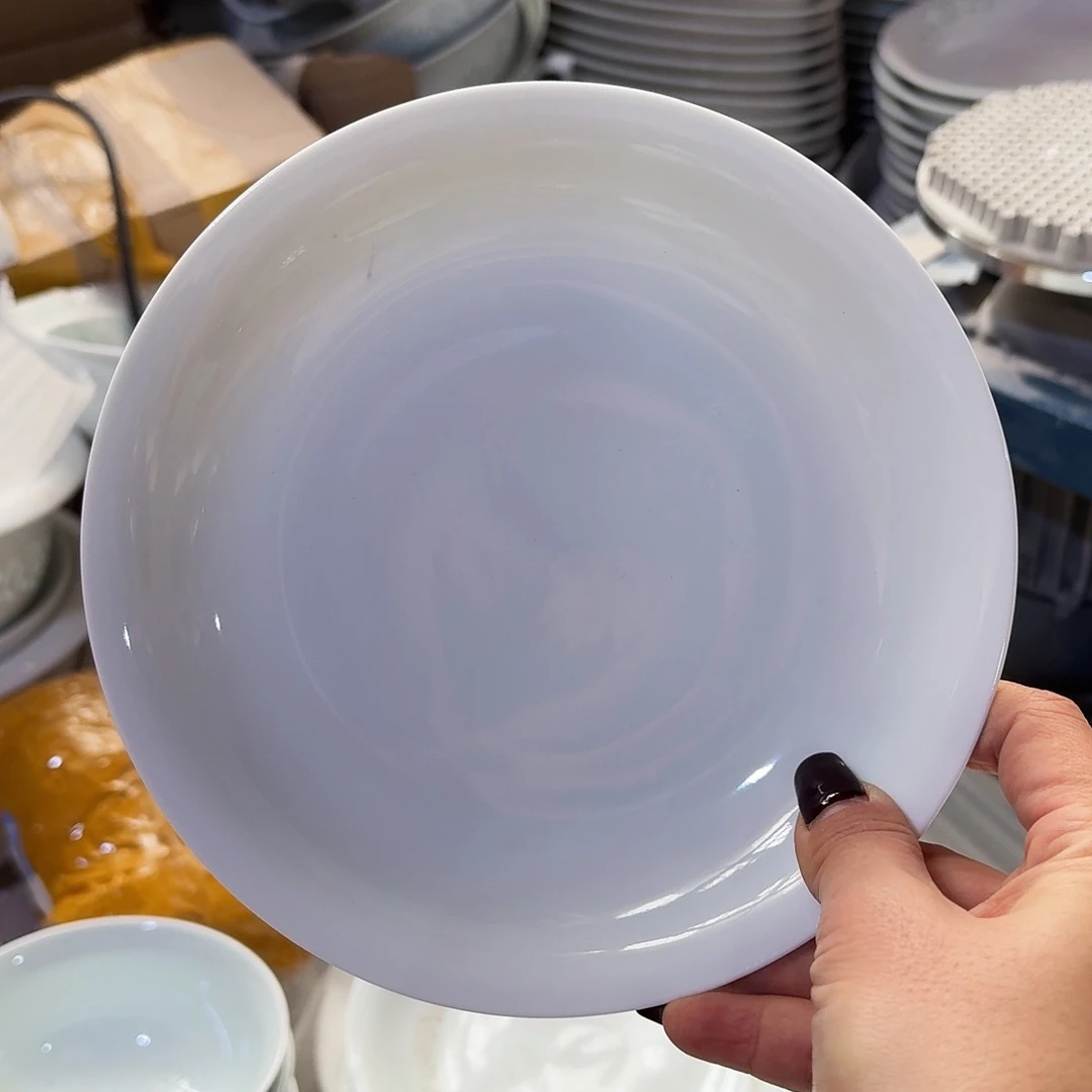 白瓷7英寸盘青素四个微瑕