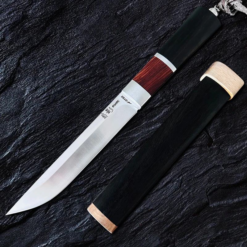 收藏级别高硬度户外多功能小刀适合露营钓鱼等场景