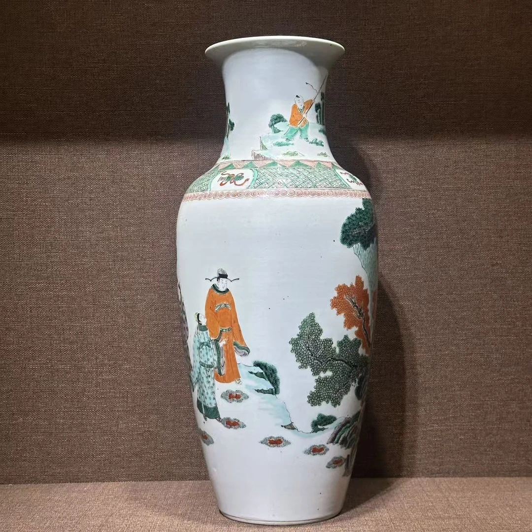 【预展专用】LJ3-15清晚期·五彩十八学士赏瓶