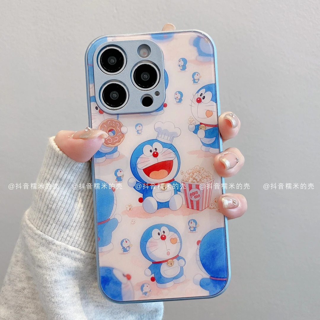 （苹果）金属玻璃适用苹果16promax/15/14/13/12/11手机壳甜品叮当