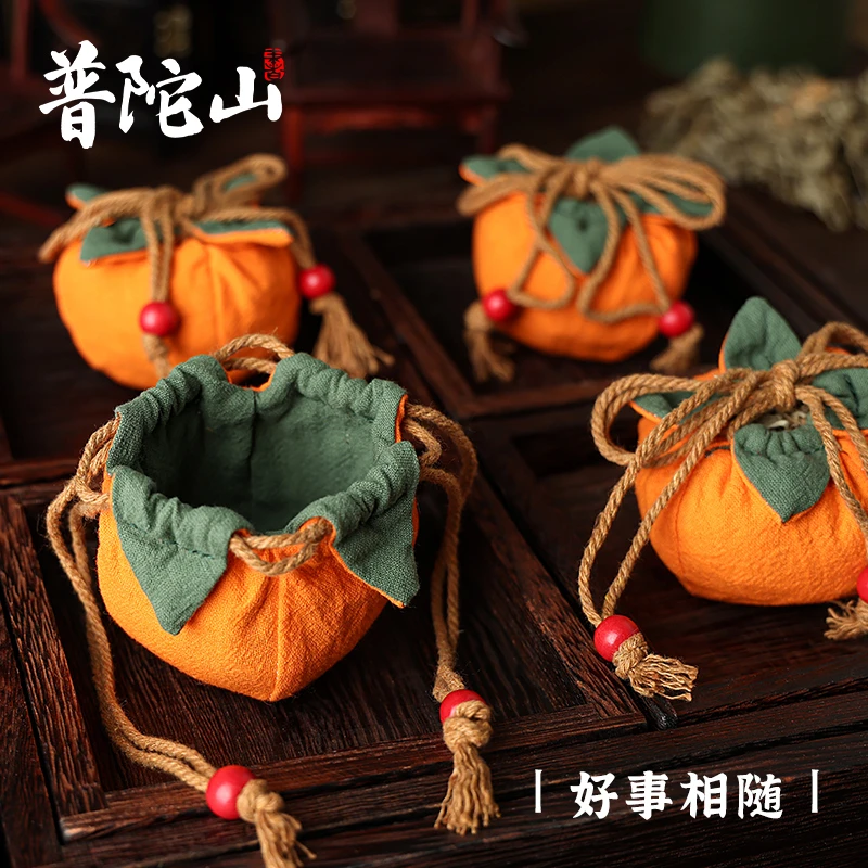 端午节香囊柿子挂件车载香包柿柿如意挂饰福袋荷包空袋材料包1989
