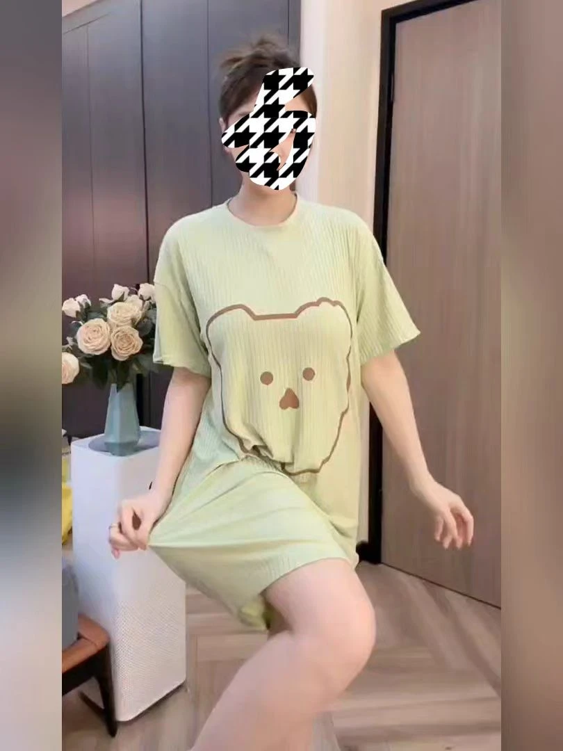 6118-8小熊印花睡裙