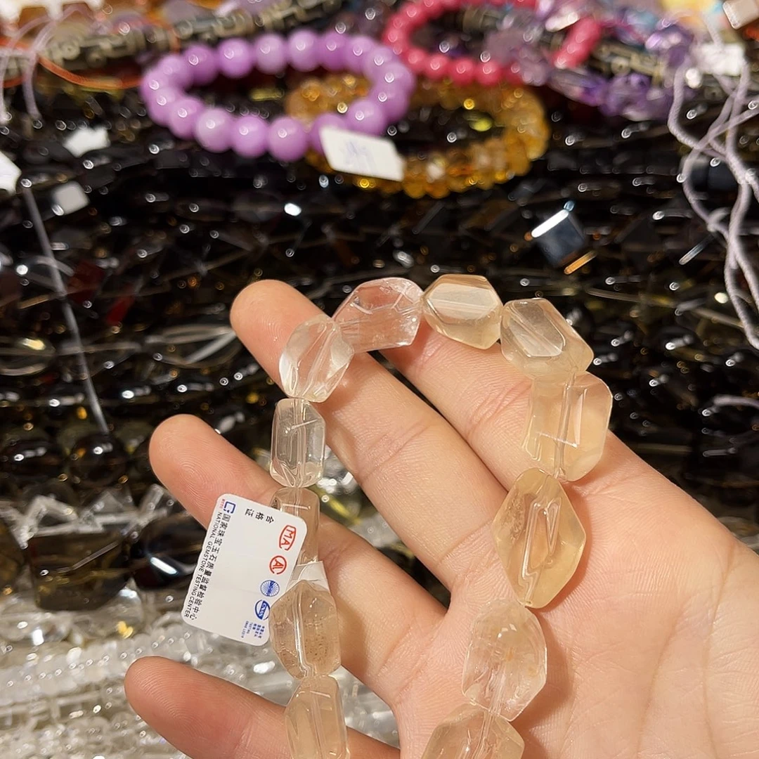 紫晶珠宝半成品银S925镶嵌冰橘粉随行