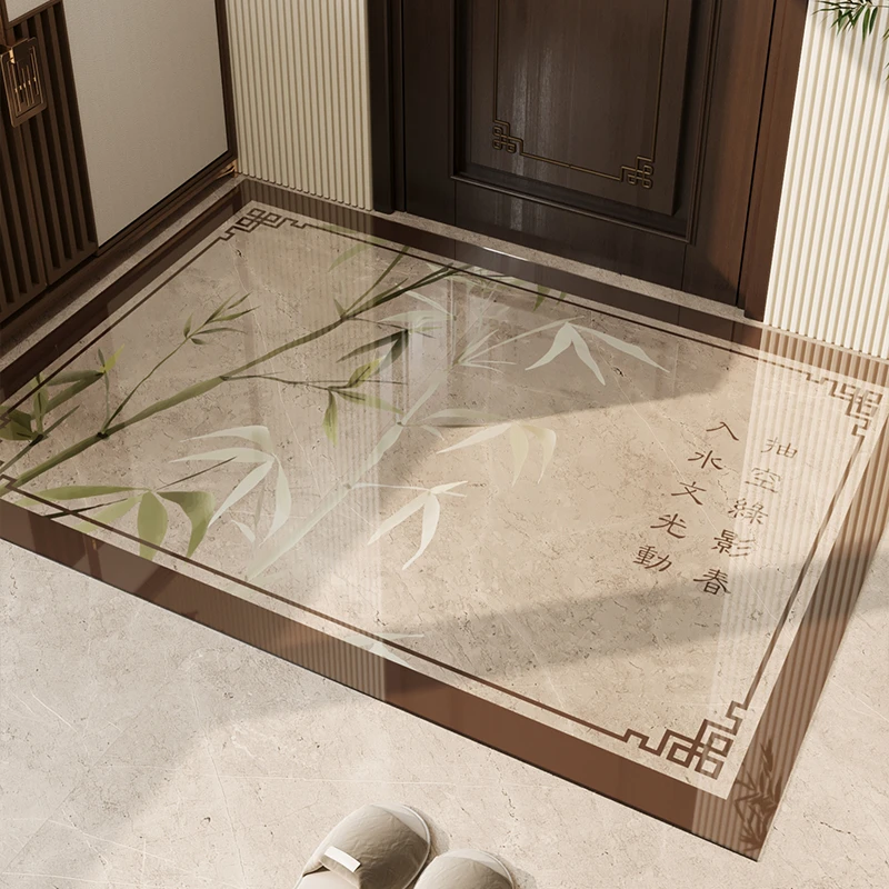 软玻璃透明地板保护地垫入户门垫耐脏免洗可擦新中式玄关门口脚垫