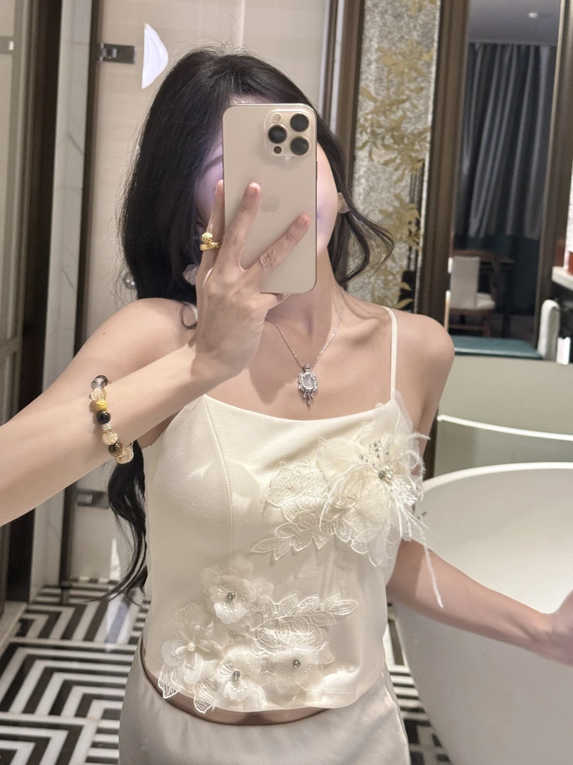 果果家 法式性感风吊带蕾丝拼接吊带背心内搭2025女春季打底吊带