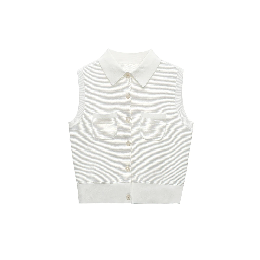 百搭常规夏季欧美风女宽松型马夹条纹外搭欧若智性风aOP-84