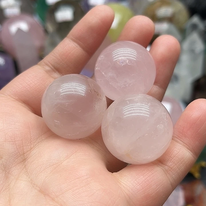 珠宝半成品水晶未镶嵌90克粉水晶球