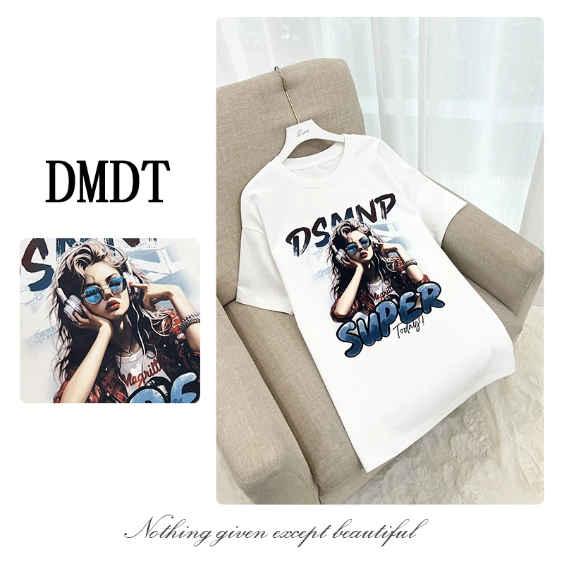 【DMDT潮牌】新品“音乐节拍”字母印花短袖显瘦休闲T恤B2009