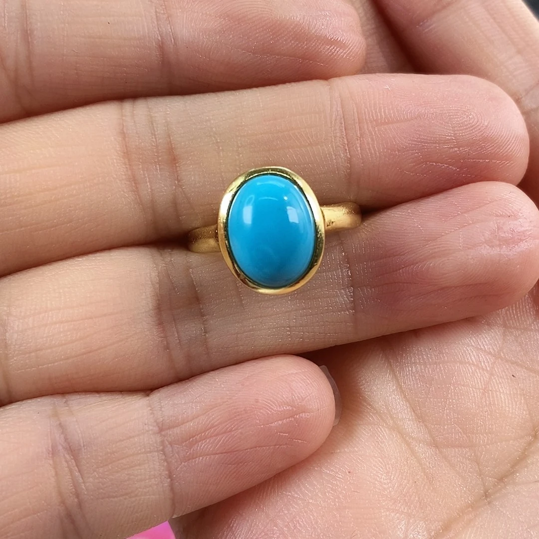 绿松石银S925镀金镶嵌珠宝奇石