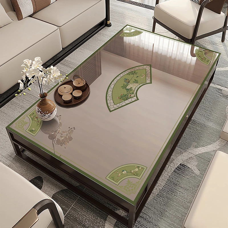 中古风PVC透明桌垫防水防油防烫免洗茶几垫软玻璃中式水晶板桌布