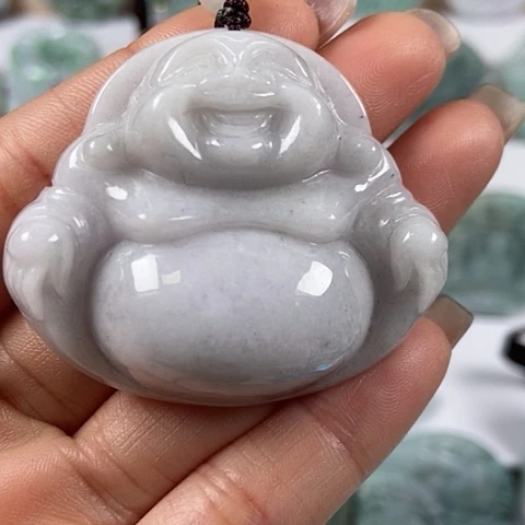 翡翠颈饰未镶嵌大佛洒乌鸡料福利