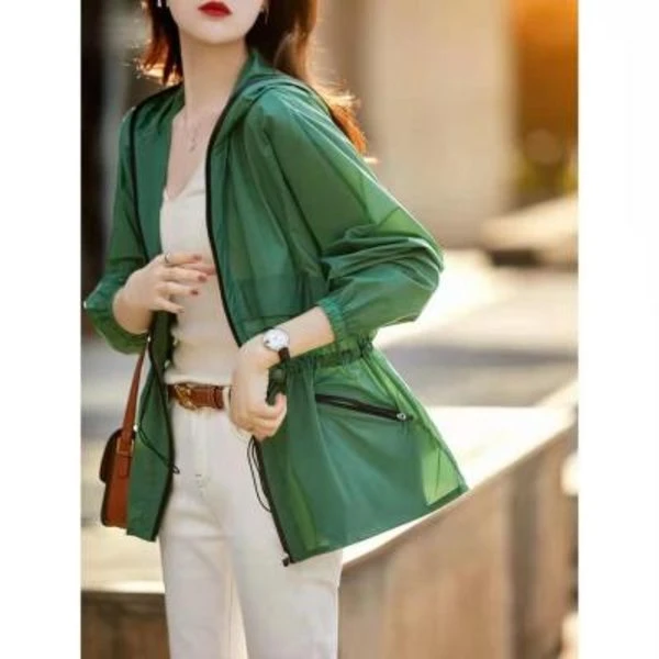 SS204高颜值F晒F风特爆款丝滑磨砂感 连帽休闲风衣外套