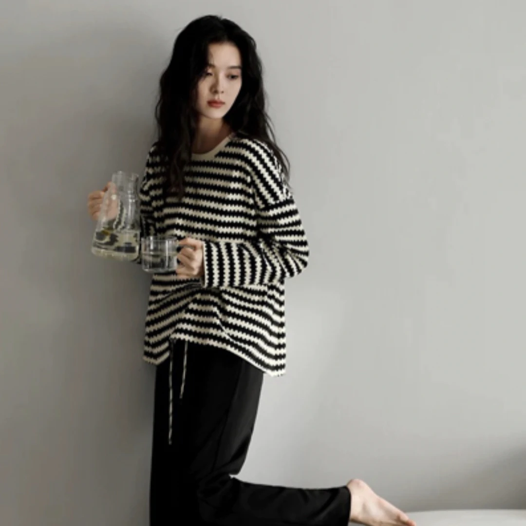 (500-680)品牌睡衣家居服套装长袖长裤