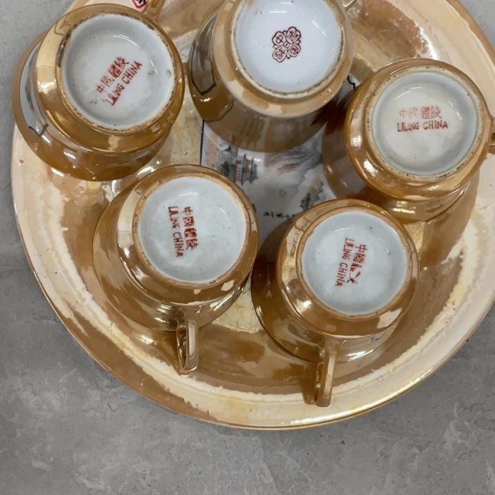 5个杯子加一托碟子