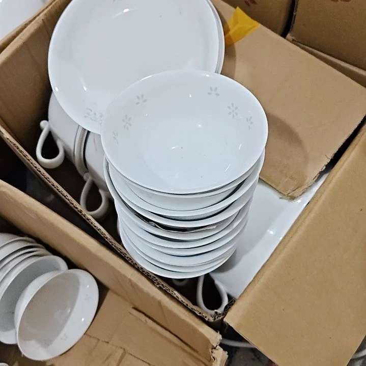 瓷景德镇青瓷玲珑5寸吃饭碗10个微瑕疵