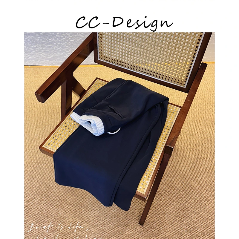 CAICAI-【通勤神裤】春季新款腰头撞色直筒宽松百搭休闲裤女145007