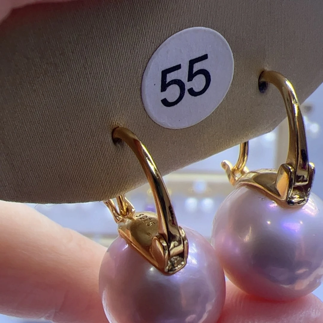 淡水珍珠耳饰银S925镶嵌