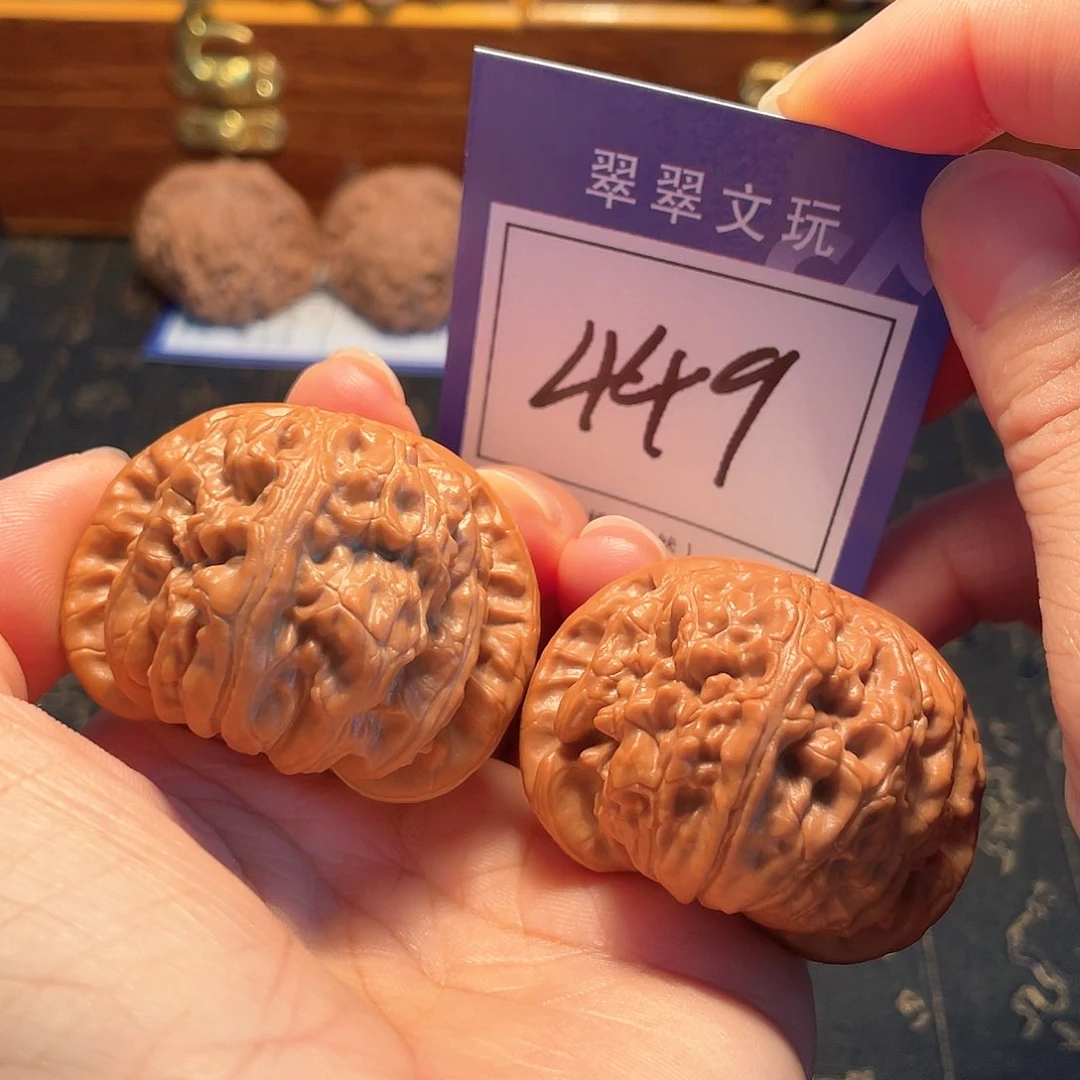 桃核把件449号白狮子4.6