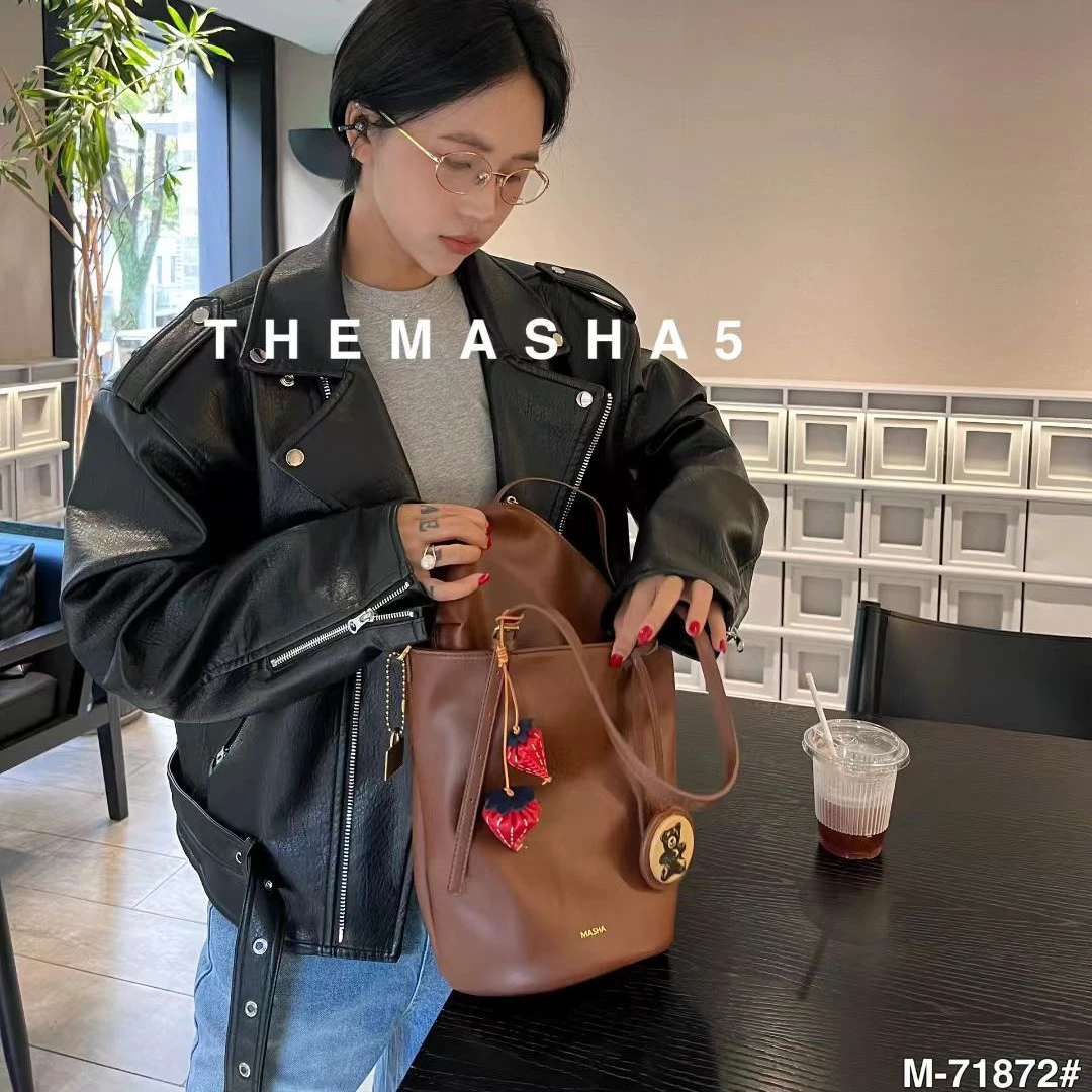 71872玛莎新款女包高级感小众水桶包时尚百搭单肩斜挎包休闲潮