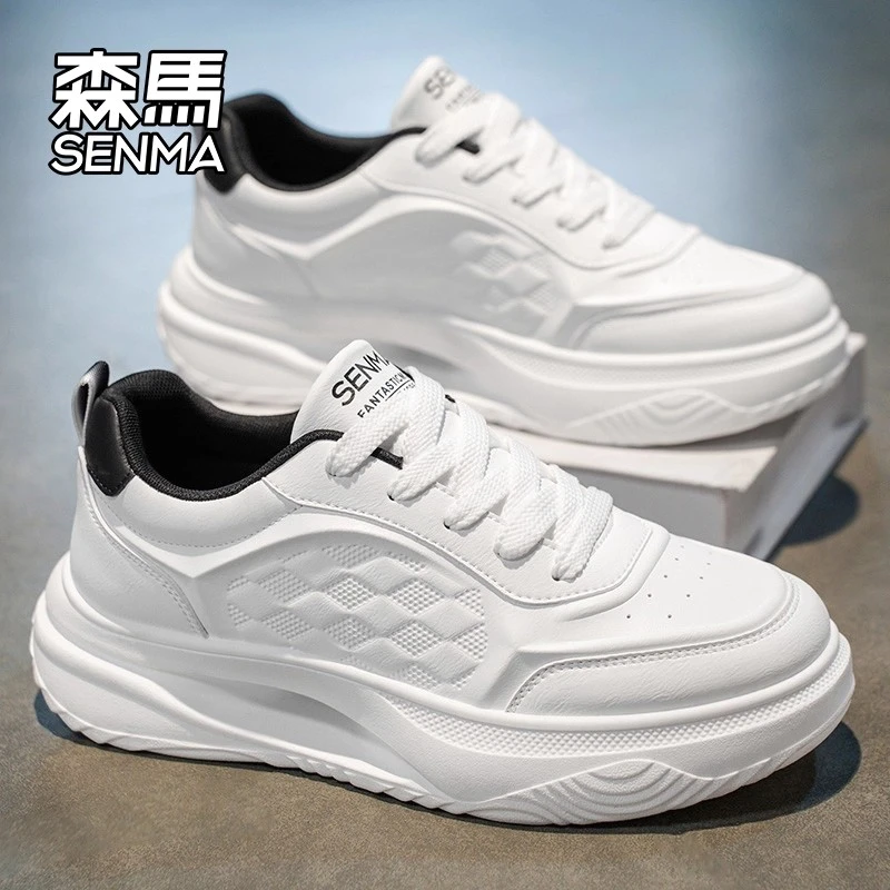 森马男鞋夏季高级感百搭休闲跑步运动厚底内增高爆款小白老爹潮鞋