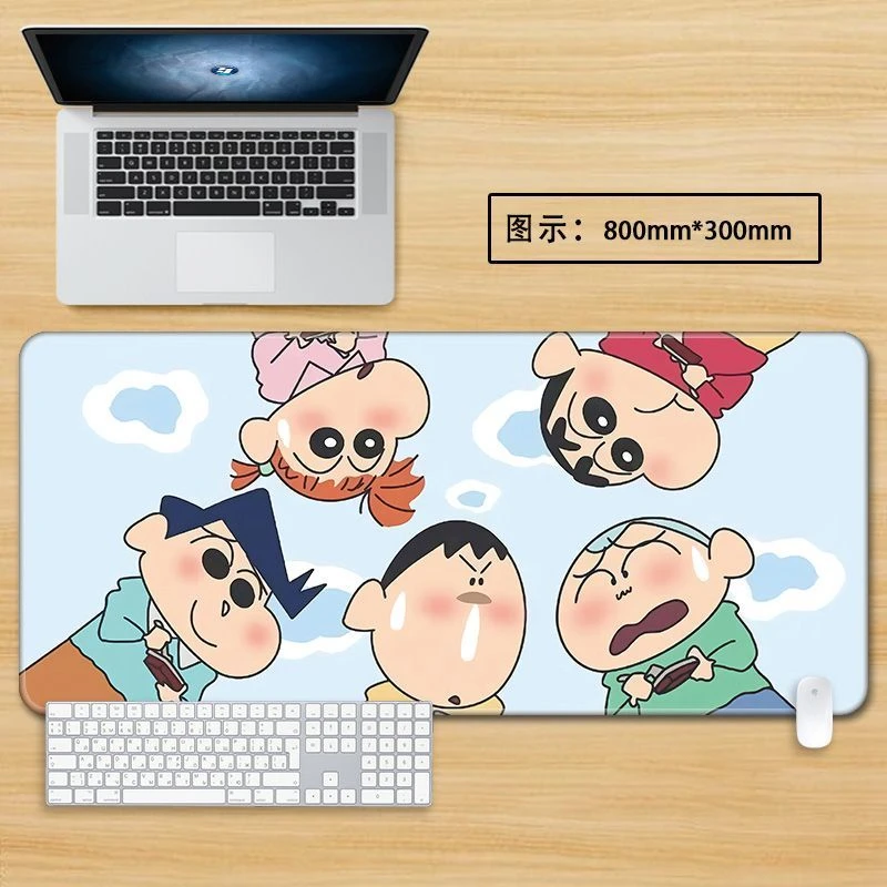 新款蜡笔小新鼠标垫大号男女生可爱卡通动漫办公电脑键盘学习桌垫