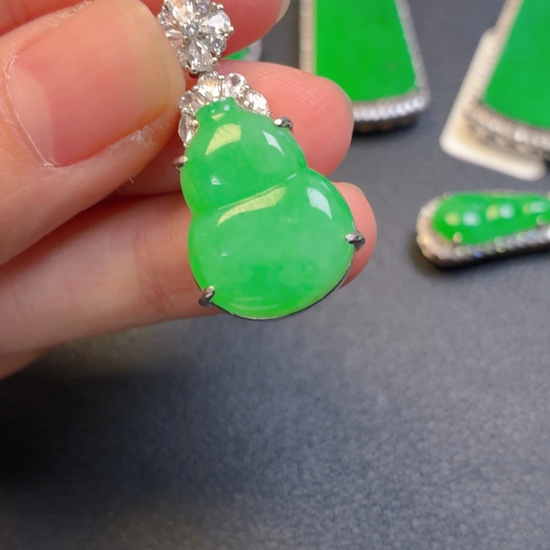 翡翠银S925镶嵌吊坠(不含链)