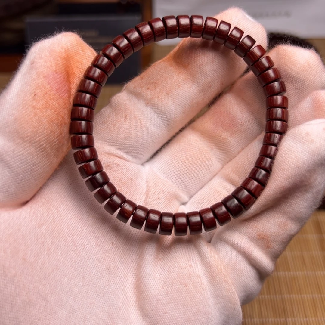 小叶紫檀手串/手链47药片珠 树头料 网格纹 高油密