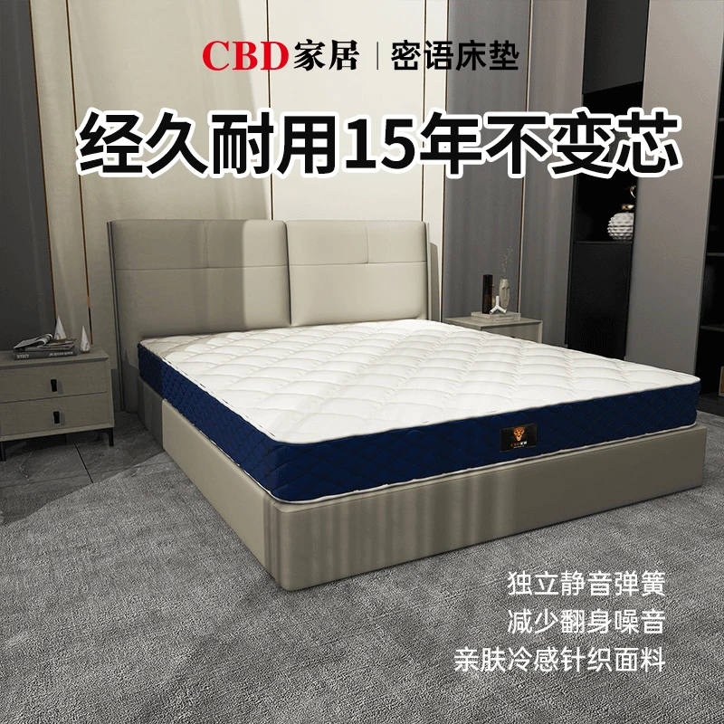 主卧室环保透气防螨三区护脊护腰乳胶独立弹床垫密语床垫