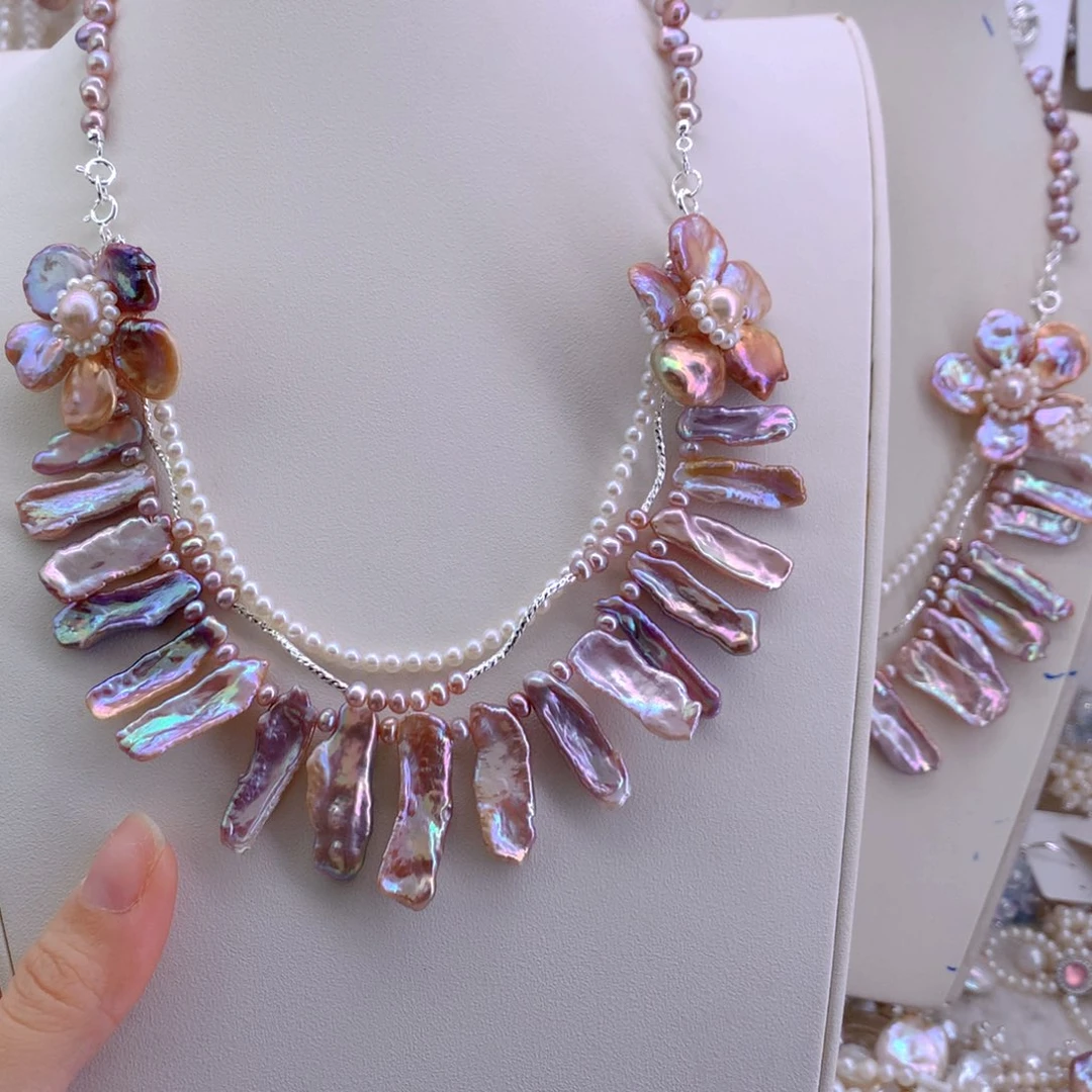 烟***令未镶嵌淡水珍珠项链