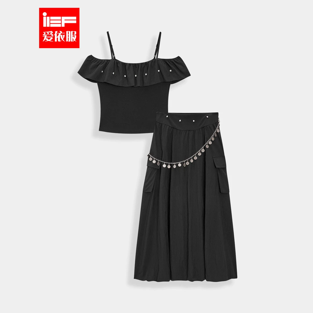 IEF/爱依服时尚套装2025夏季新款法式性感小女人气质度假上下套裙