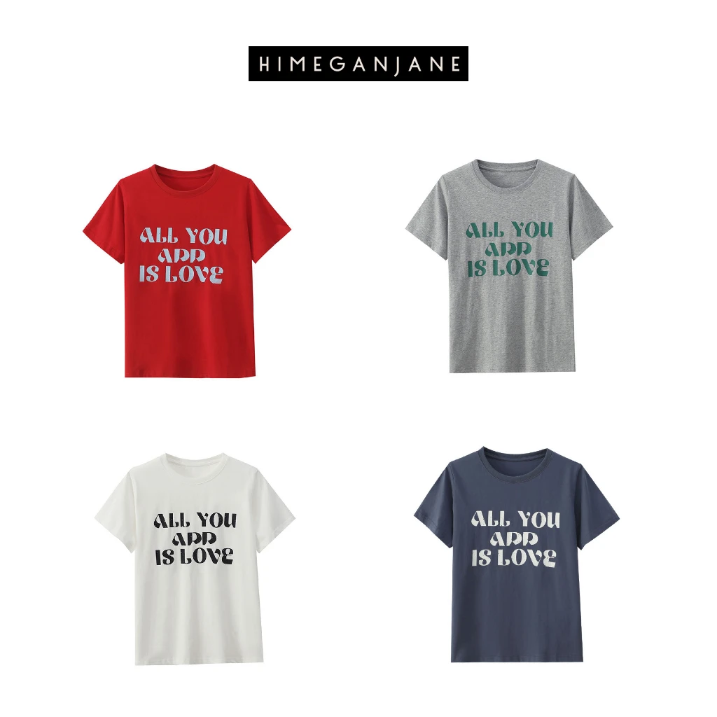 HIMEGANJANE “夏日C位”100棉字母印花圆领短袖T12225