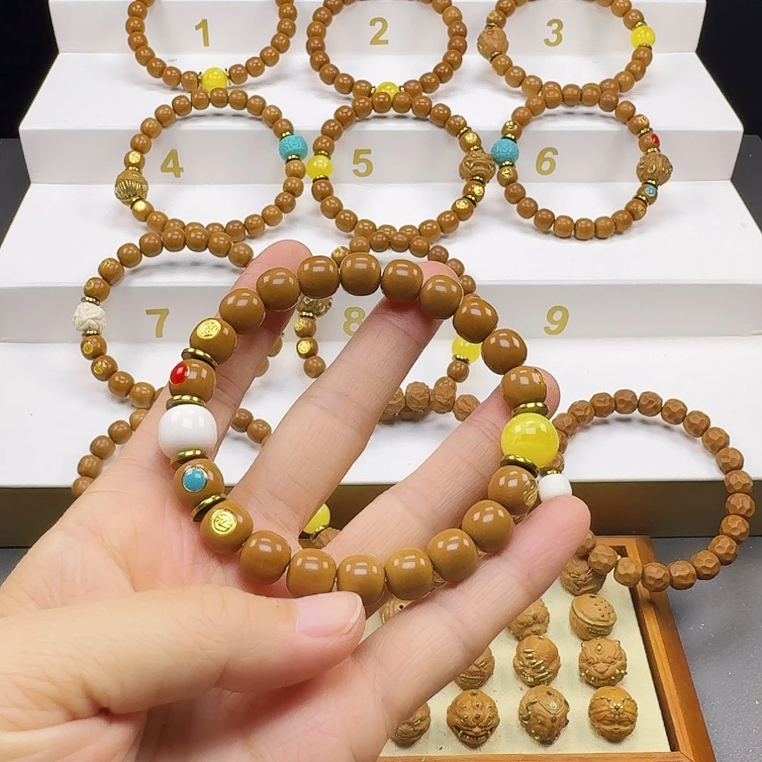 揽***南猴头核桃吊坠猴头手串