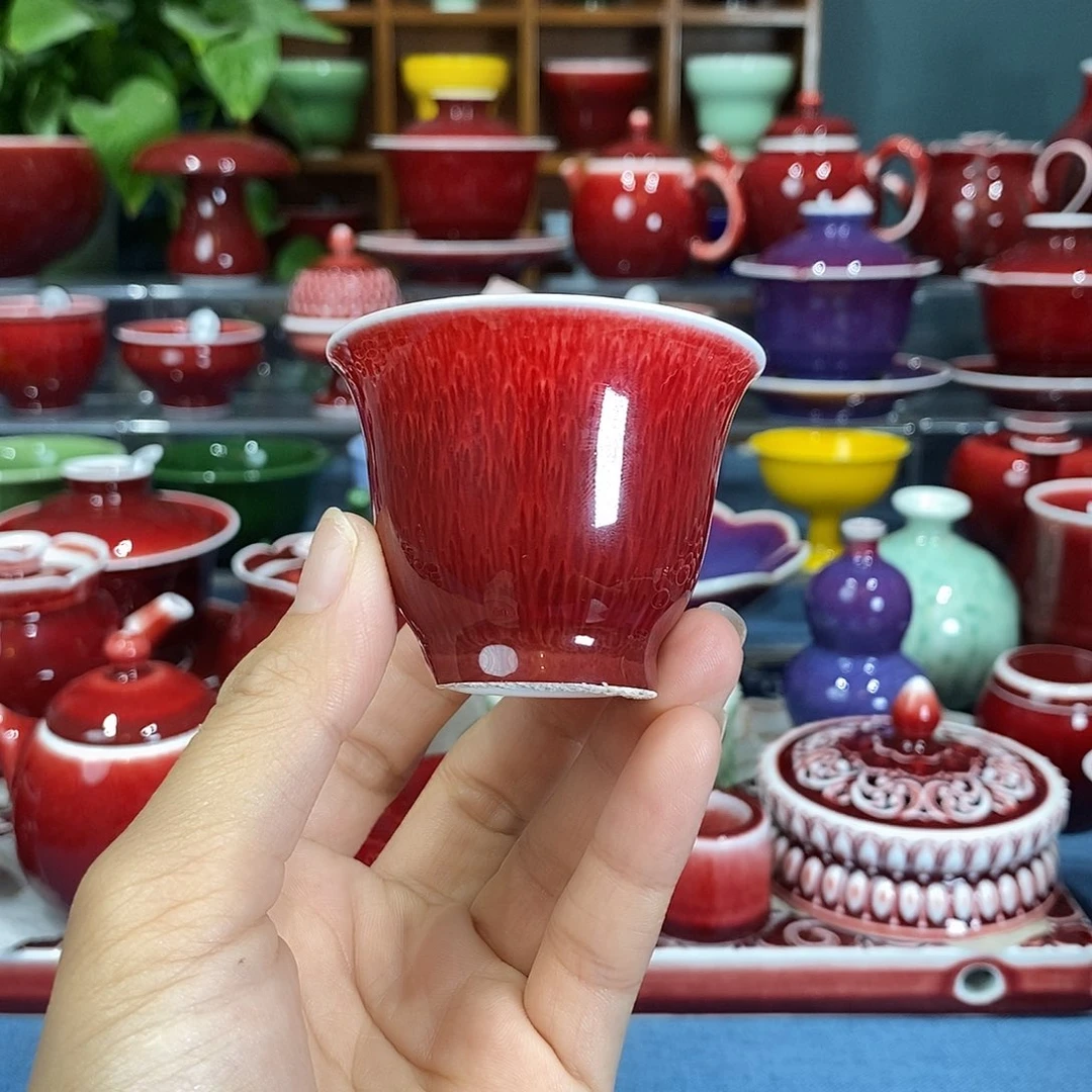 景德镇浅行郎红手工，瑕疵