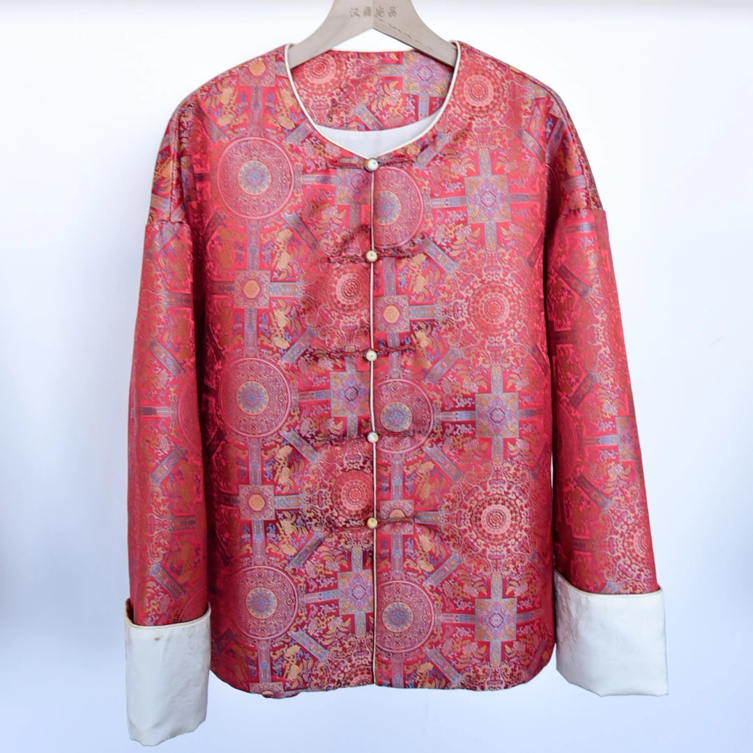 【宋锦】中式复古风蚕丝红色外套新中式国风重工2412-026