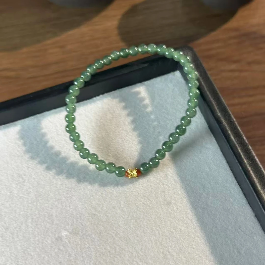 【睿泽鉴宝】翡翠手串Q 多样性发一有暇  5mm  V0723