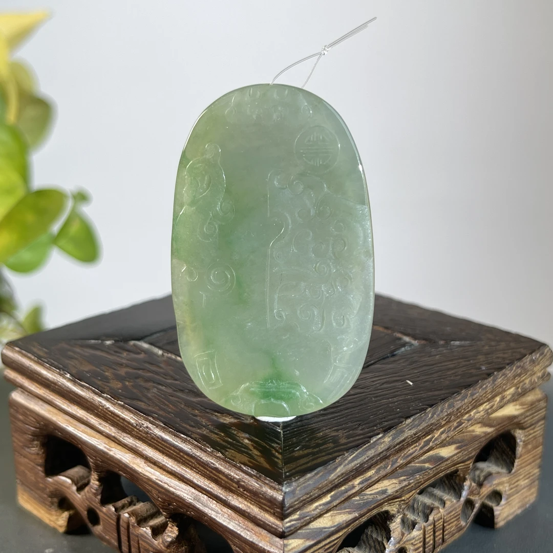 JXB12-79 天然翡翠缅甸A货 仿古牌