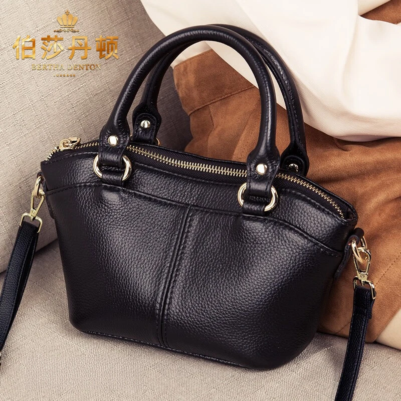 伯莎丹顿品牌包包女包时尚百搭软皮迷你手提包真皮托特包外出单肩