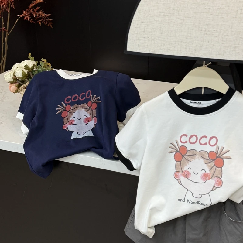 【现货】leomama女童卡通可爱小女孩短袖圆领百搭半袖大童夏季上衣