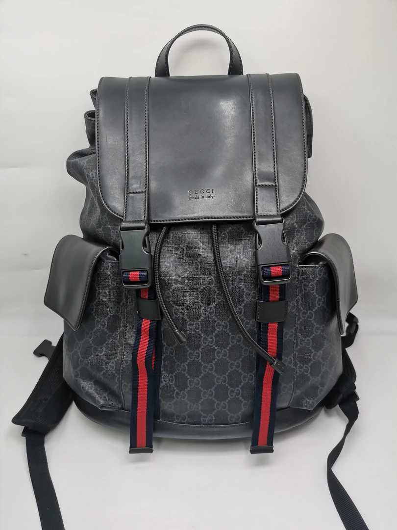 99新 GUCCI/古驰 95新 17640  GUCCI 古驰 黑花双肩包休闲时尚