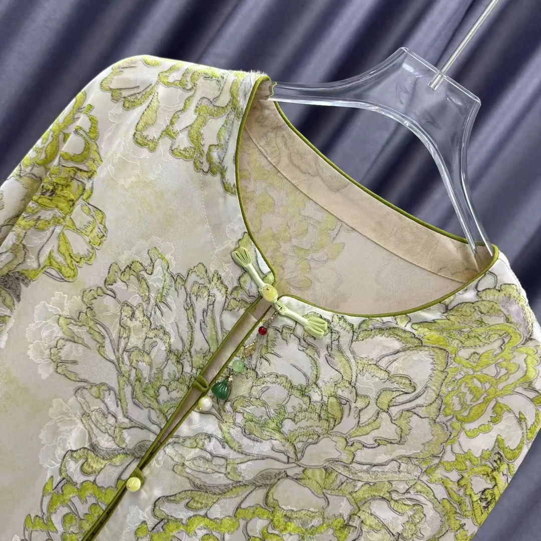 101高定中式上衣牡丹重工花萝老料时尚高级国风上衣