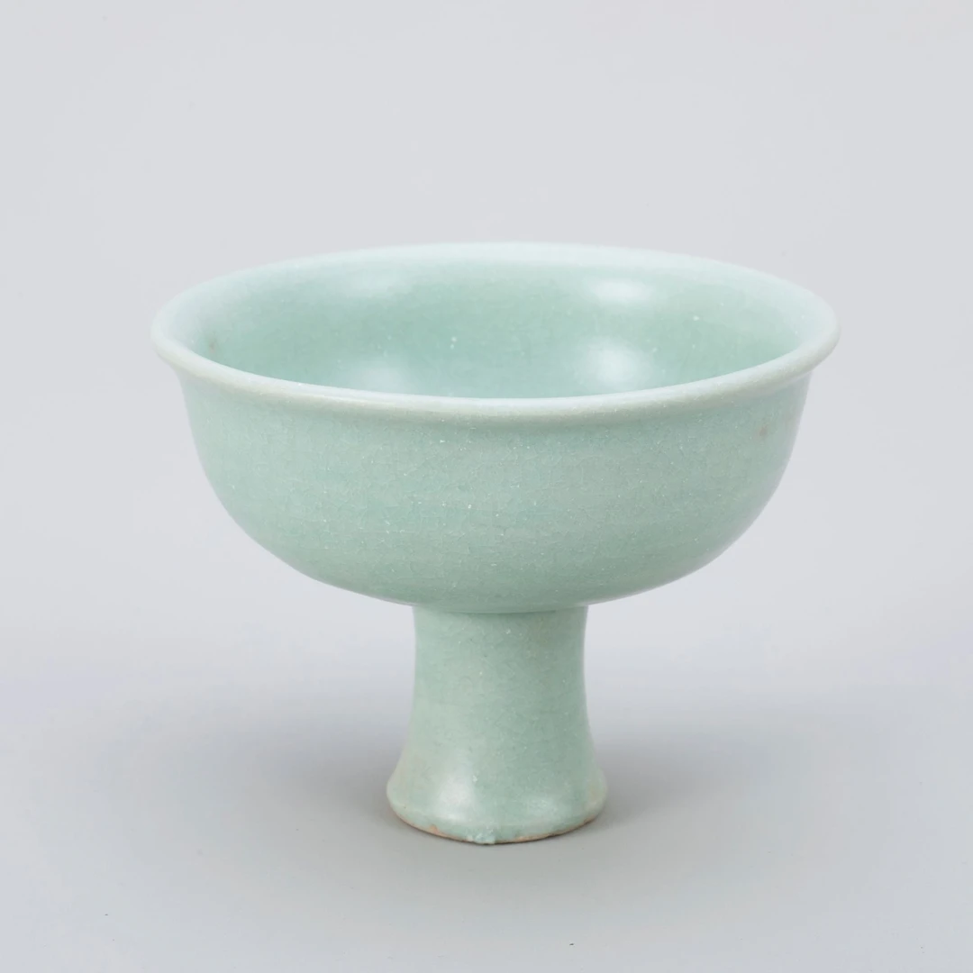 【拍卖】25、明  龙泉青釉高足杯