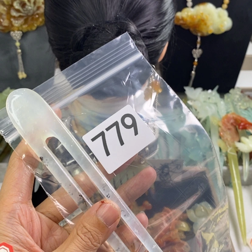 【闪购商品】岫玉发饰未镶嵌四*