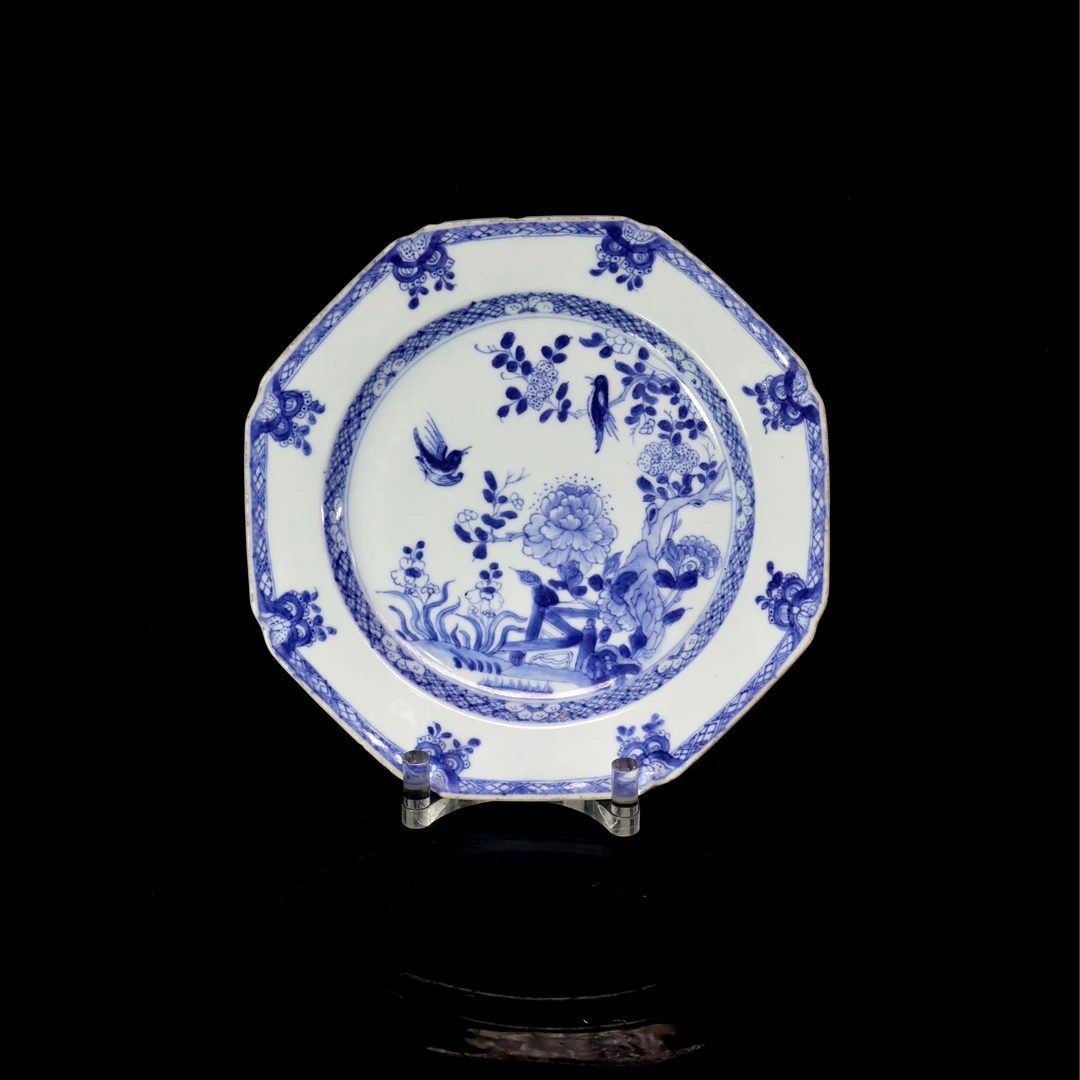 13:清早期庭院牡丹花鸟盘