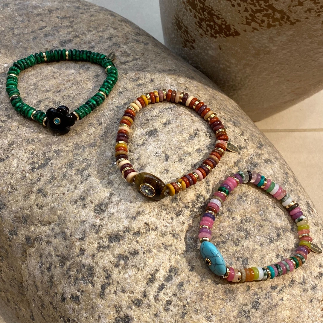 黄铜手链 【茉舍】LAZY CIRCLES飞盘手链女彩色手串LC4600190-388