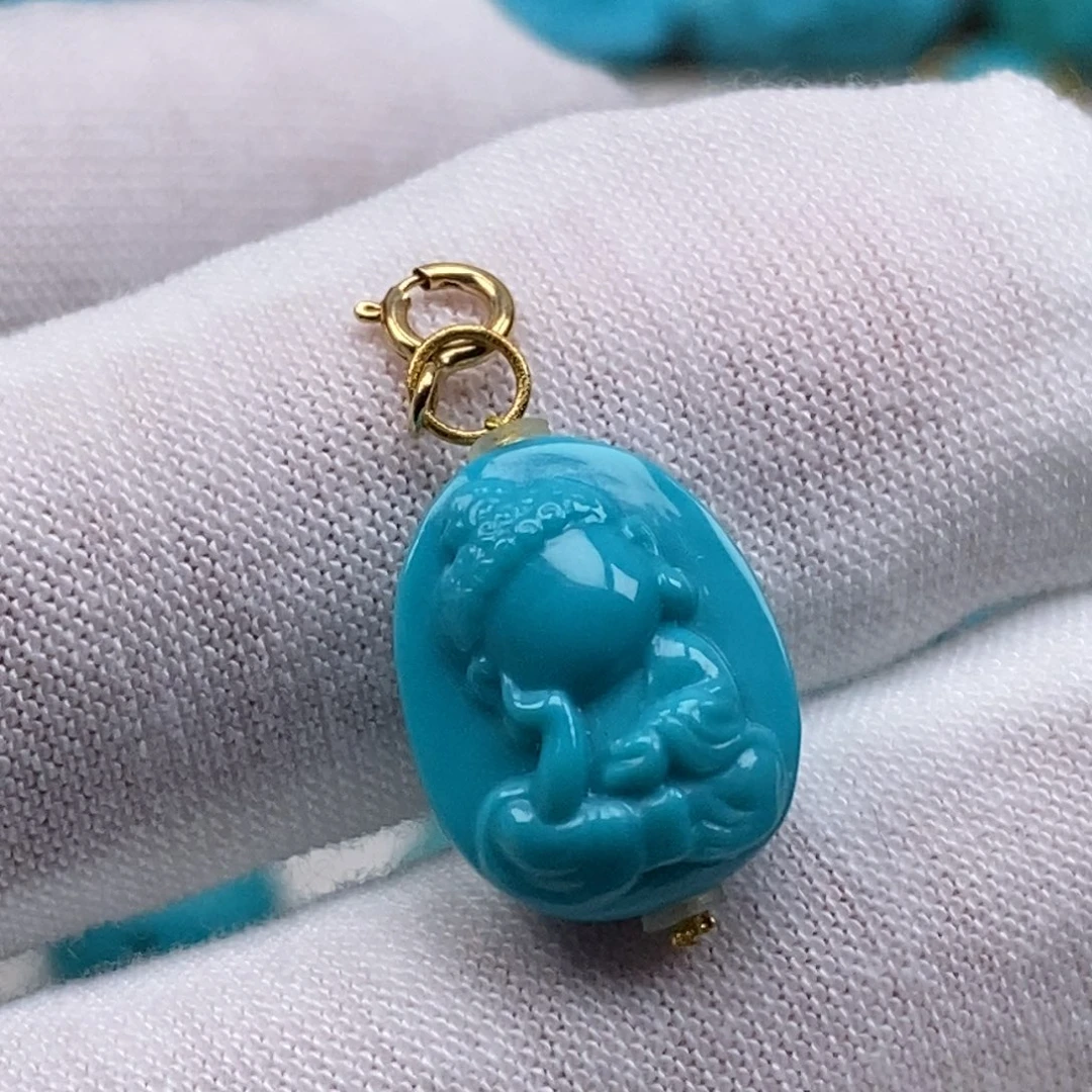 绿松石颈饰18K金镶嵌